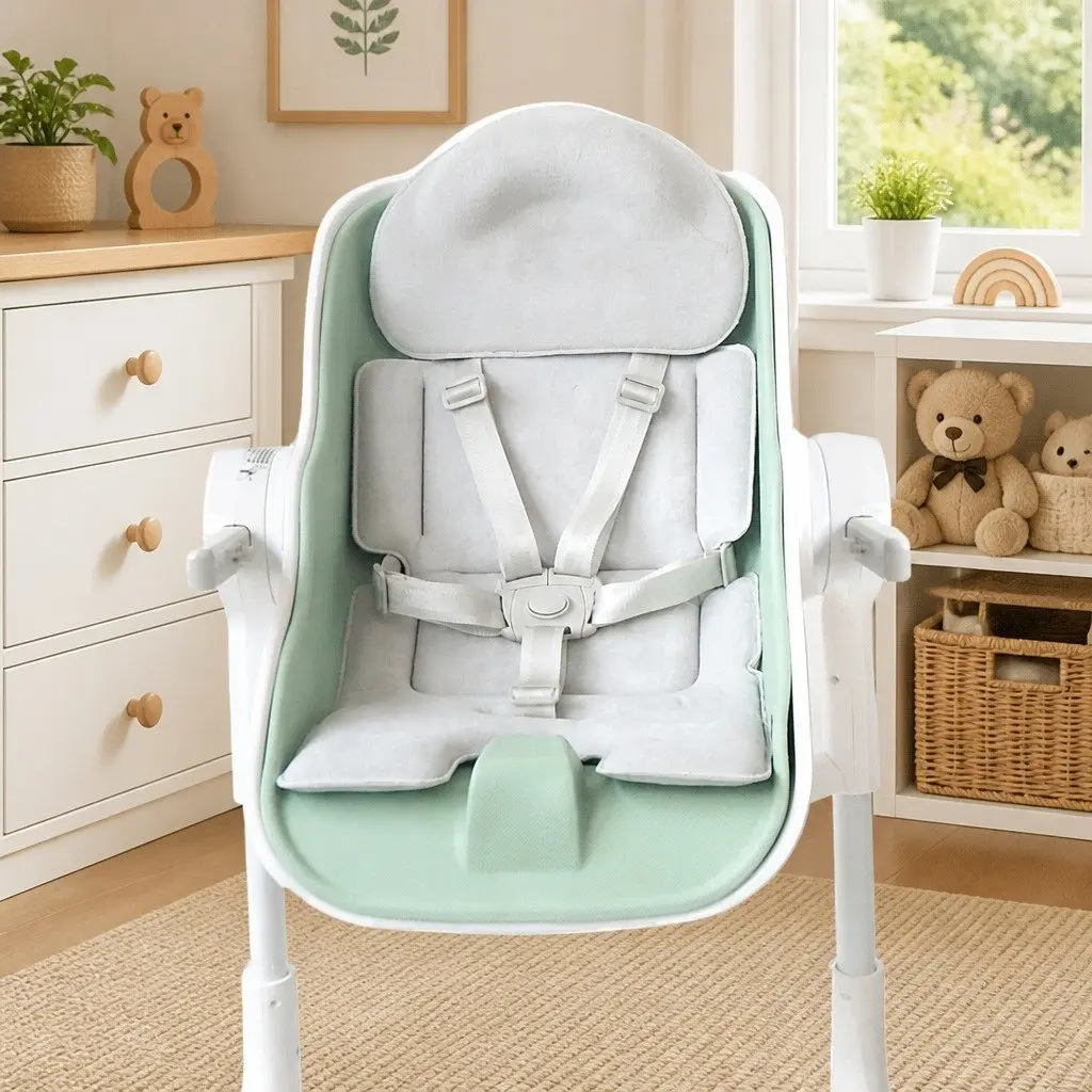 2-in-1 Seat Cushion Grey Universal Size Comfort Support Pad for Highchair Car Stroller