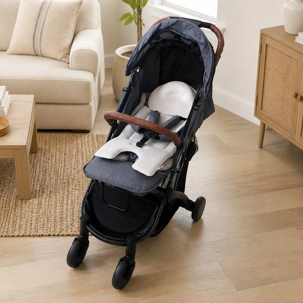 2-in-1 Seat Cushion Grey Universal Size Comfort Support Pad for Highchair Car Stroller