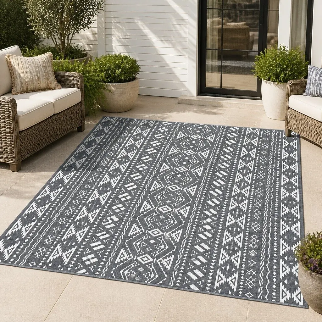 Grey Outdoor Area Rug