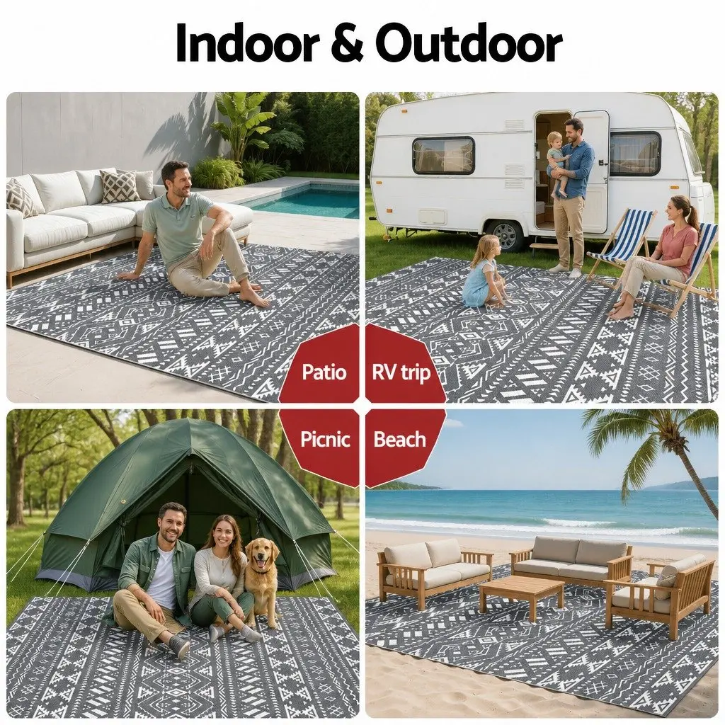 Grey Outdoor Area Rug