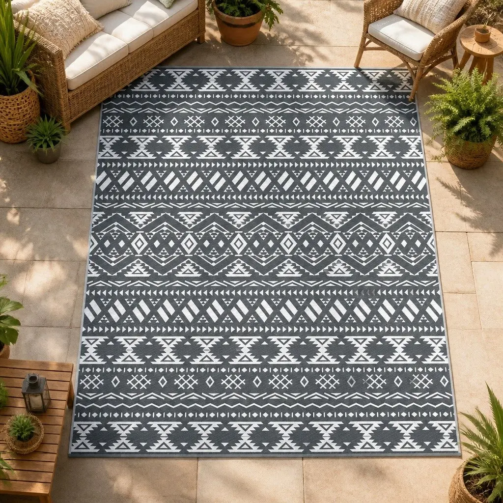 Grey Outdoor Area Rug