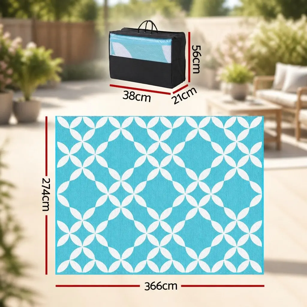 Outdoor Area Rug Reversible Dual-Sided Patio Carpet Large Mat Portable Garden