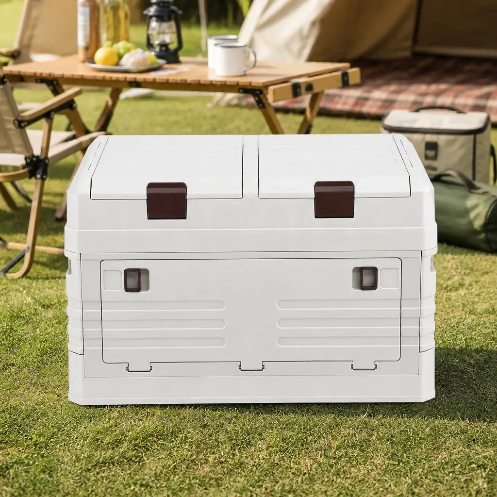 Outdoor Storage Box Beige 40L Collapsible Foldable Portable Organizer