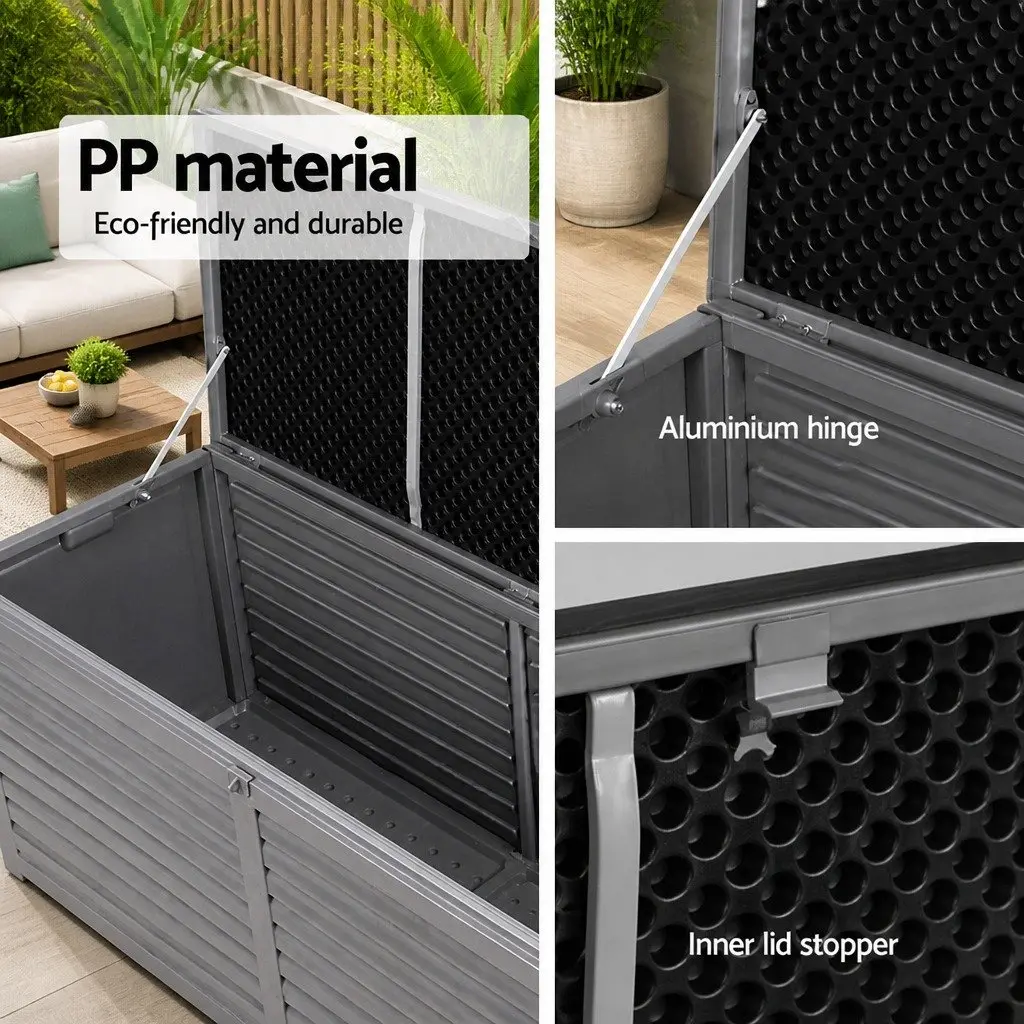 Outdoor Storage Box Grey 490L Lockable Bench Seat