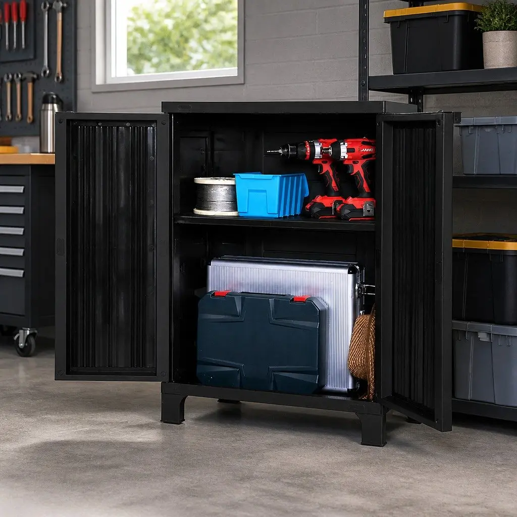Outdoor Storage Cabinet with Adjustable Shelves