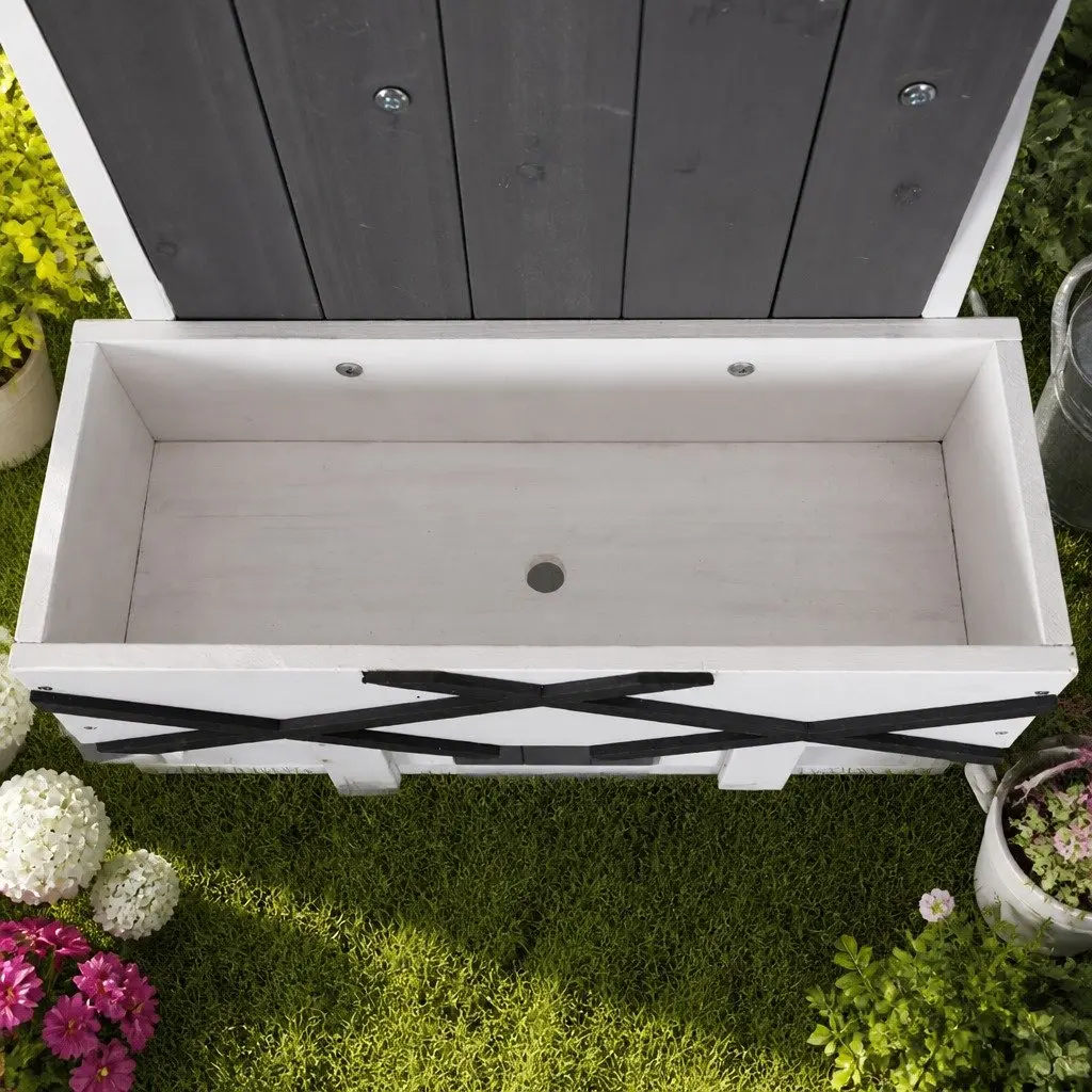 Outdoor Storage Cabinet Wooden Shed Box Garden Furniture 3-Tier Shelving Chest