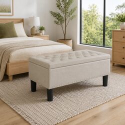 Your New Favorite Taupe Storage Ottoman