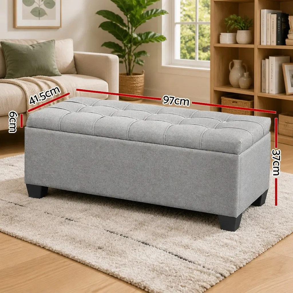 Light Grey Storage Ottoman