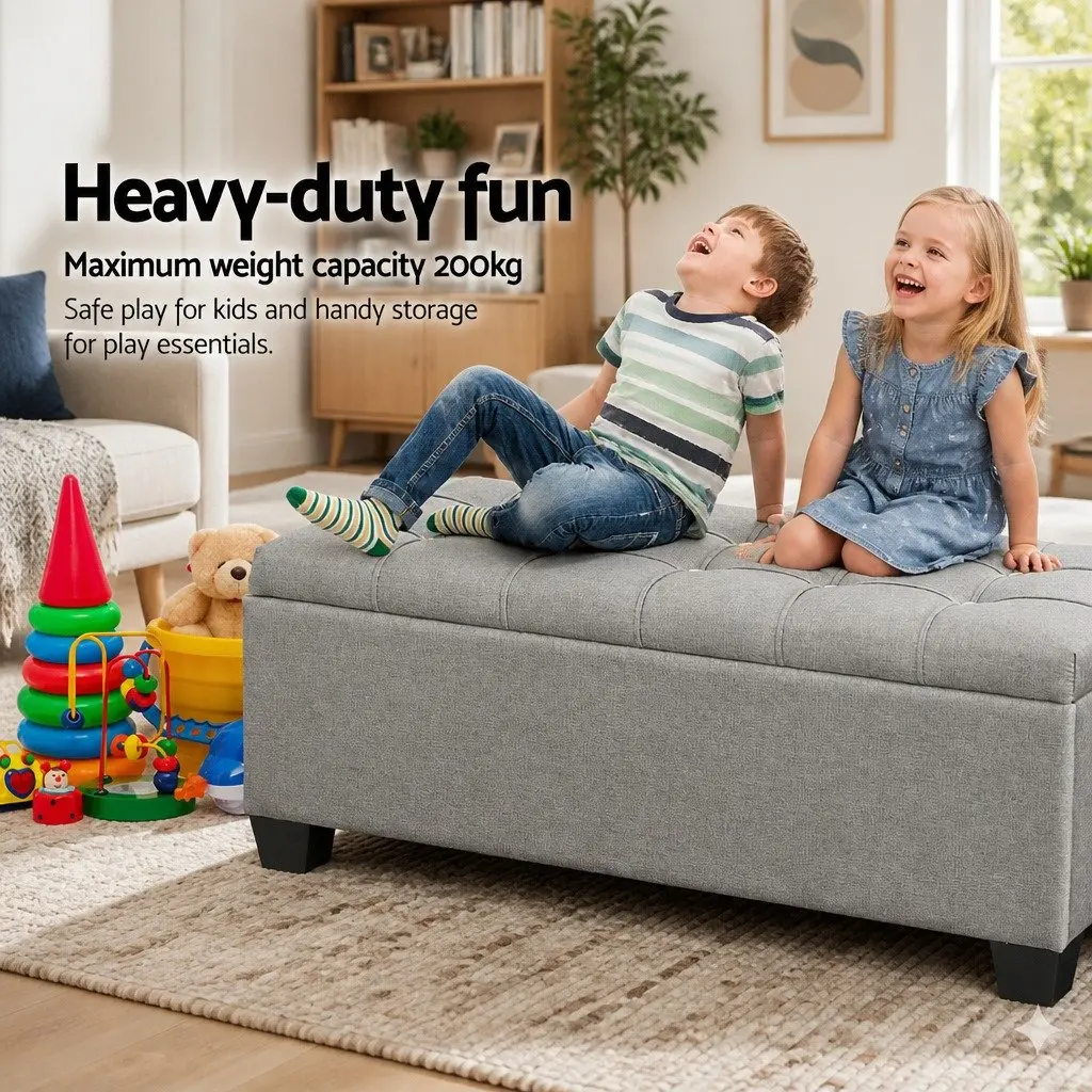 Light Grey Storage Ottoman