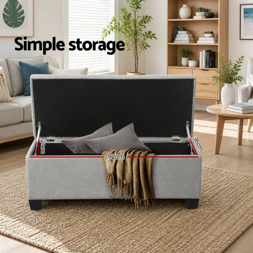 Light Grey Storage Ottoman