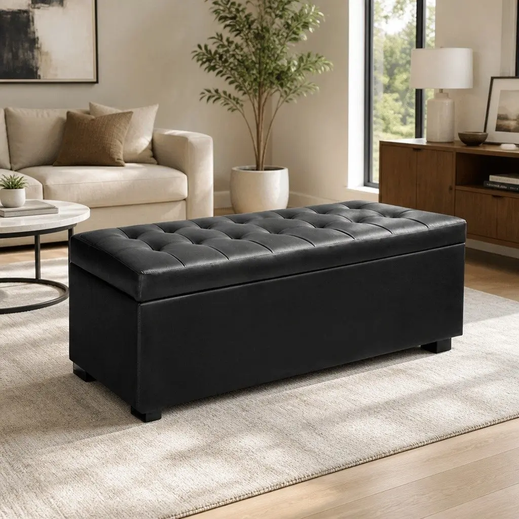 Black Ottoman for Storage