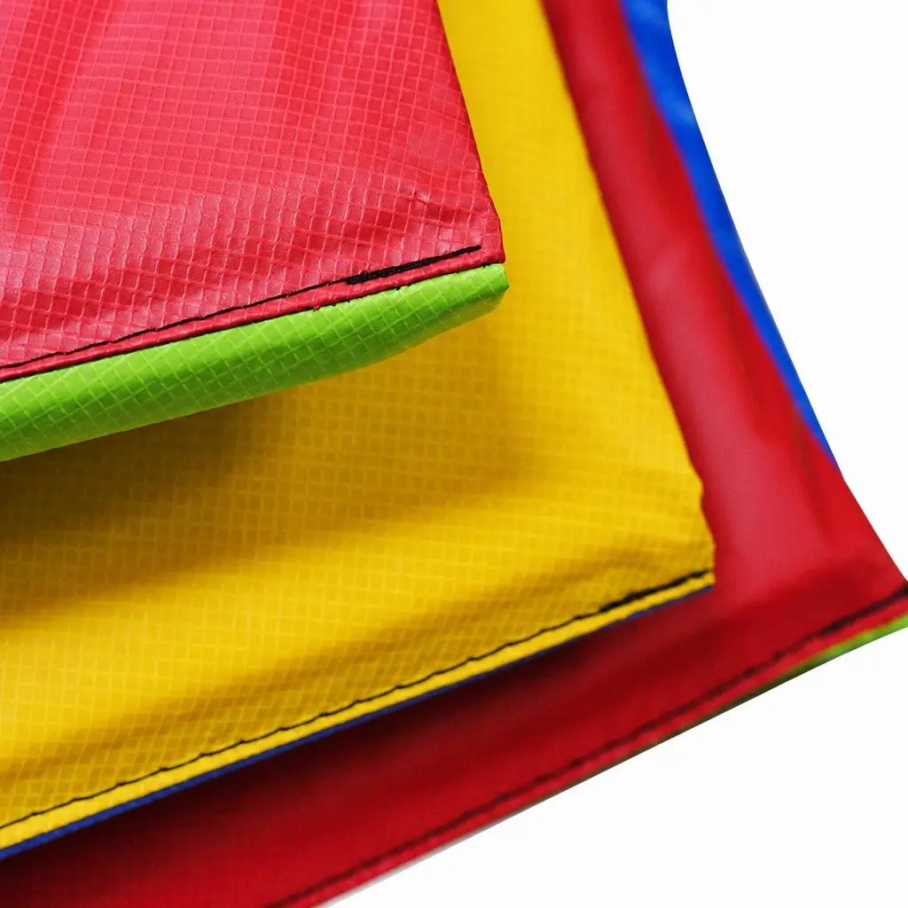 Trampoline Safety Pad Rainbow 16 FT Weatherproof Tear-Resistant Cushion with Elastic Tie Fastening