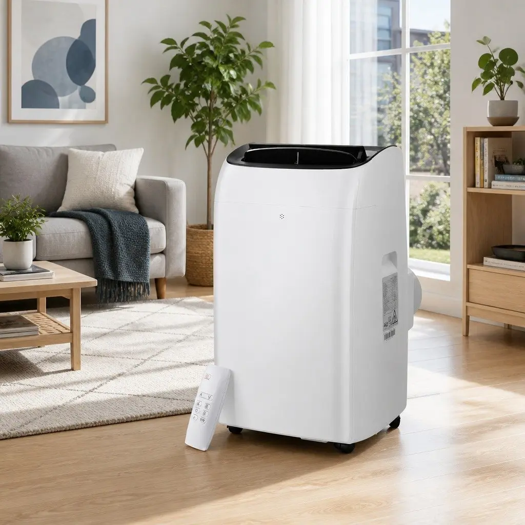 Portable Air Conditioner White 12000BTU 3-in-1 Cooling Dehumidifier Fan with Remote Control