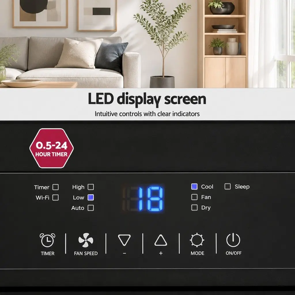 Portable Air Conditioner White 12000BTU 3-in-1 Cooling Dehumidifier Fan with Remote Control