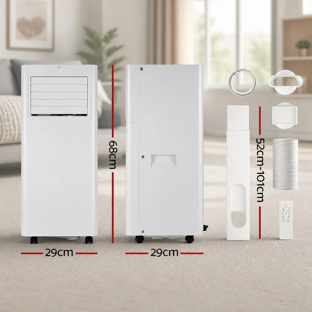 Portable Air Conditioner White 7000BTU 3-in-1 Cooling Dehumidifier Fan with Remote Control