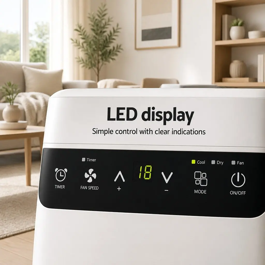 Portable Air Conditioner White 7000BTU 3-in-1 Cooling Dehumidifier Fan with Remote Control