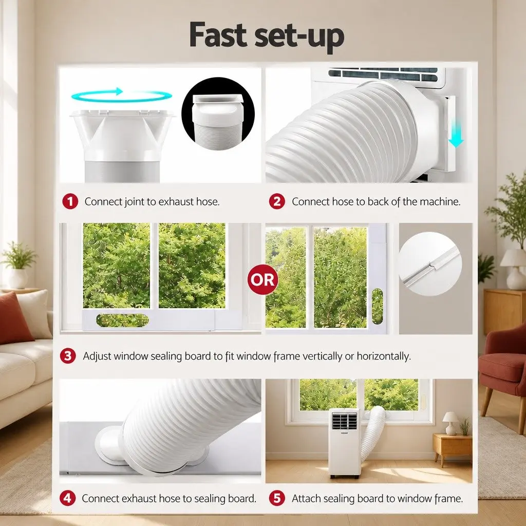Portable Air Conditioner White 7000BTU 3-in-1 Cooling Dehumidifier Fan with Remote Control