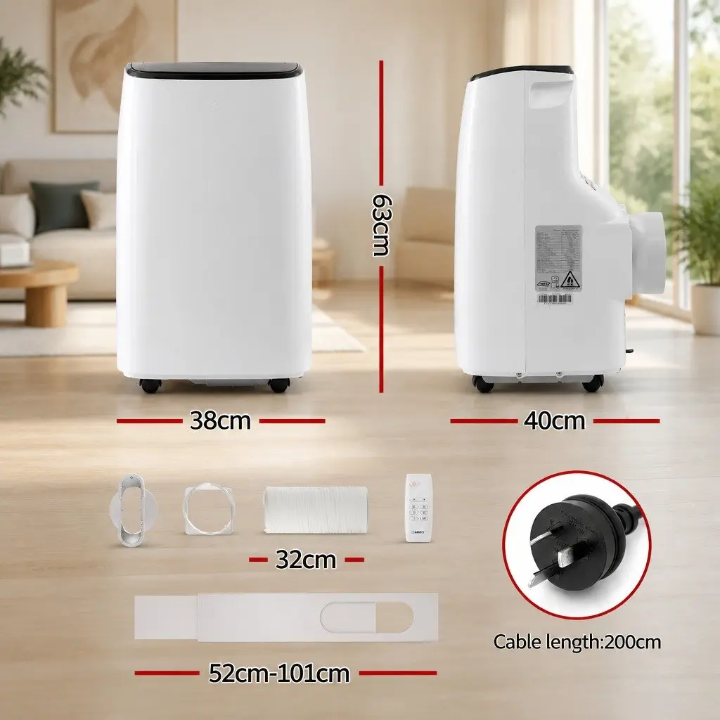 Portable Air Conditioner White 7000BTU WiFi Smart Remote Control 3-in-1 Cool Fan Dry Mode