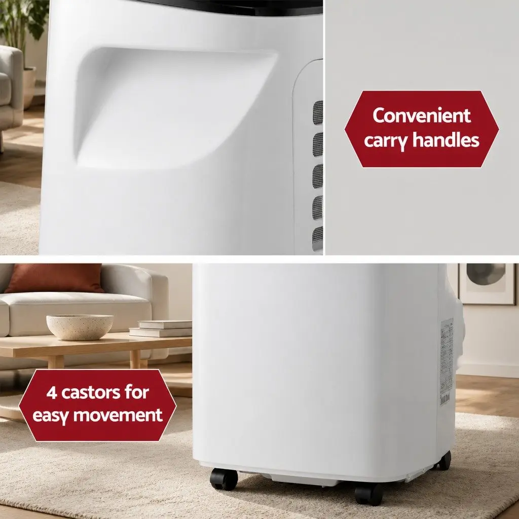 Portable Air Conditioner White 7000BTU WiFi Smart Remote Control 3-in-1 Cool Fan Dry Mode