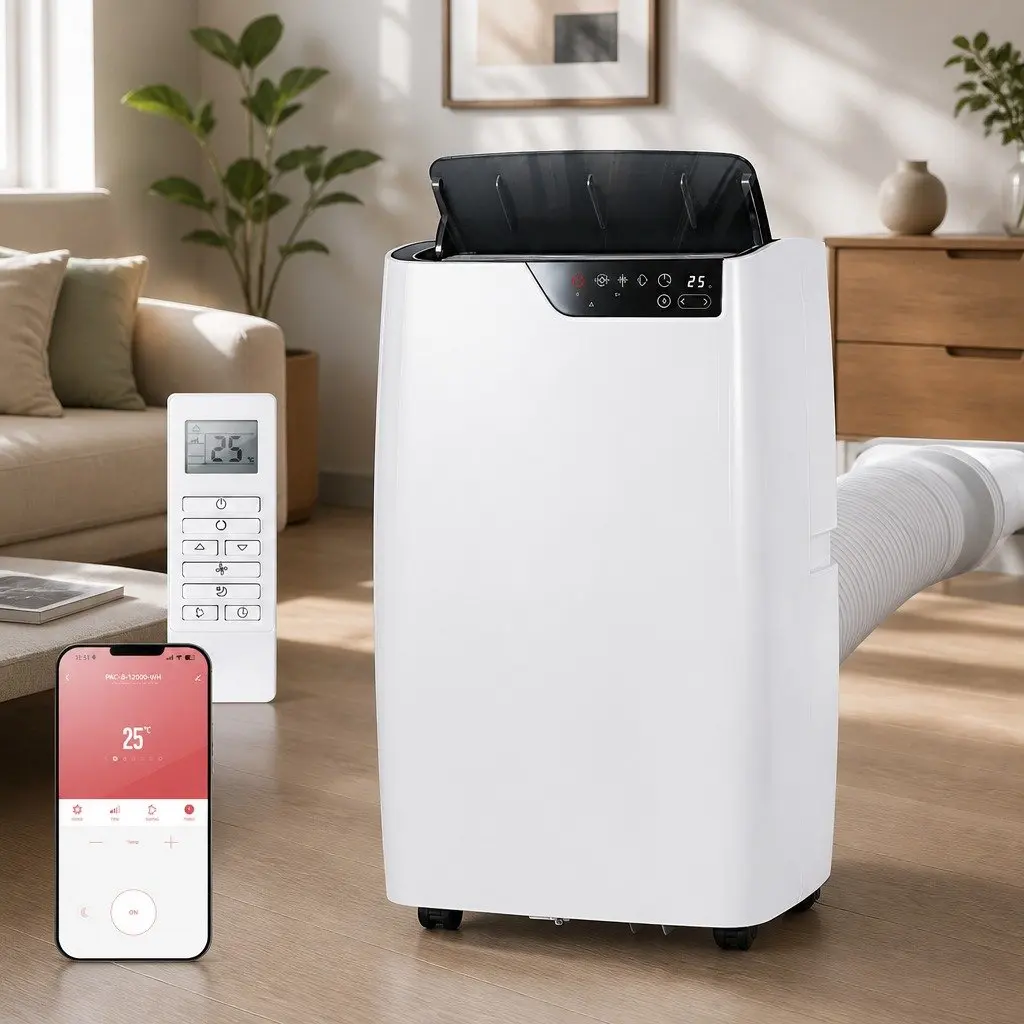 Portable Air Conditioner White 12000BTU 3-in-1 Dehumidifier Fan with Remote Control