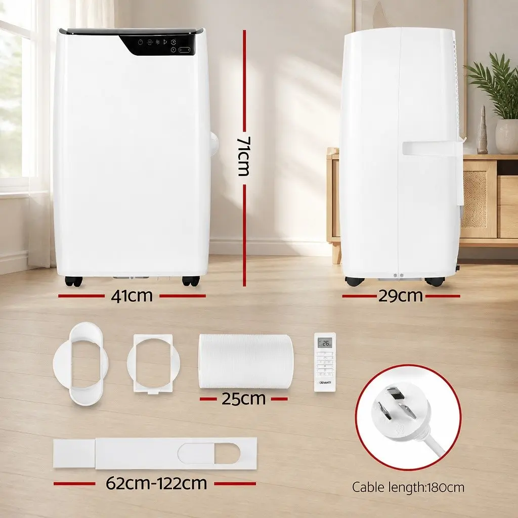 Portable Air Conditioner White 12000BTU 3-in-1 Dehumidifier Fan with Remote Control