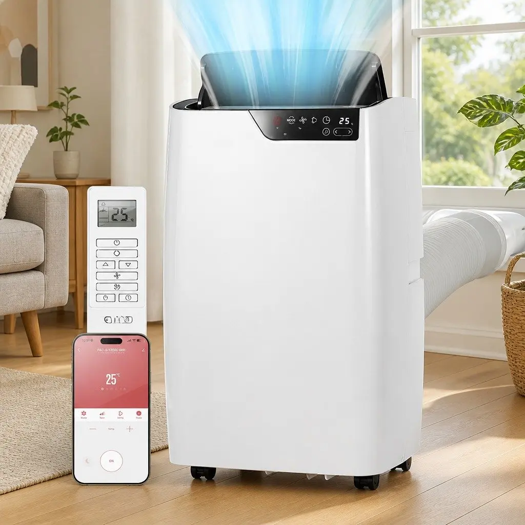 Portable Air Conditioner White 12000BTU 3-in-1 Dehumidifier Fan with Remote Control