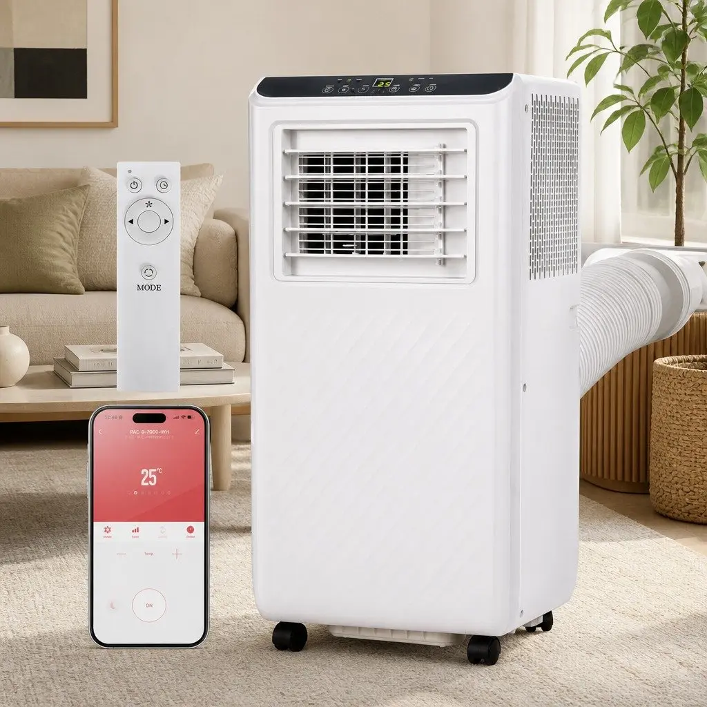 Portable Air Conditioner White 7000BTU 3-in-1 Cooling Dehumidifier Fan