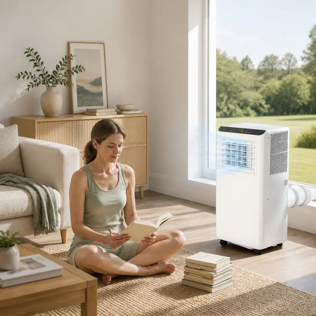 Portable Air Conditioner White 7000BTU 3-in-1 Cooling Dehumidifier Fan
