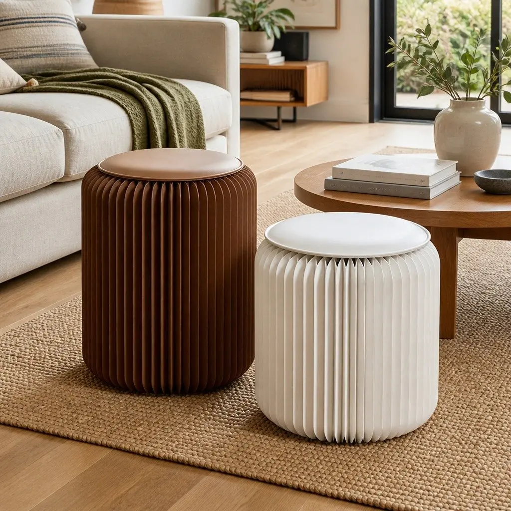 Folding Stool Set with Cushions