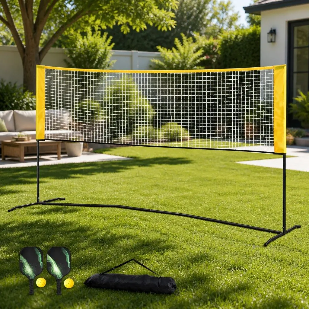 Portable Sports Net Green 10ft Adjustable Multi-Sport for Pickleball Badminton Tennis Volleyball