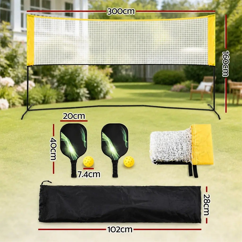 Portable Sports Net Green 10ft Adjustable Multi-Sport for Pickleball Badminton Tennis Volleyball