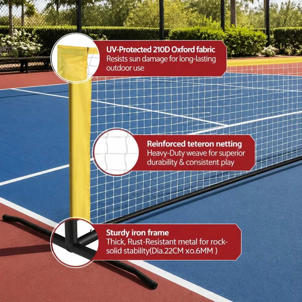 Portable Sports Net Green 10ft Adjustable Multi-Sport for Pickleball Badminton Tennis Volleyball