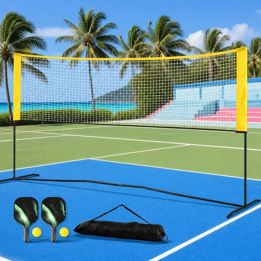 Portable Sports Net Green 10ft Adjustable Multi-Sport for Pickleball Badminton Tennis Volleyball