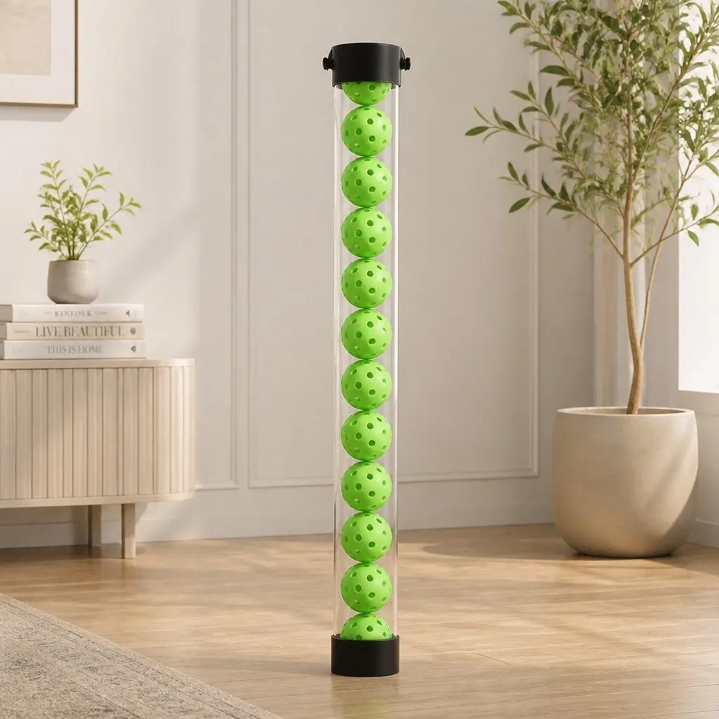 Pickleball Ball Collector Green 90cm Portable Storage Adjustable Strap 12 Piece
