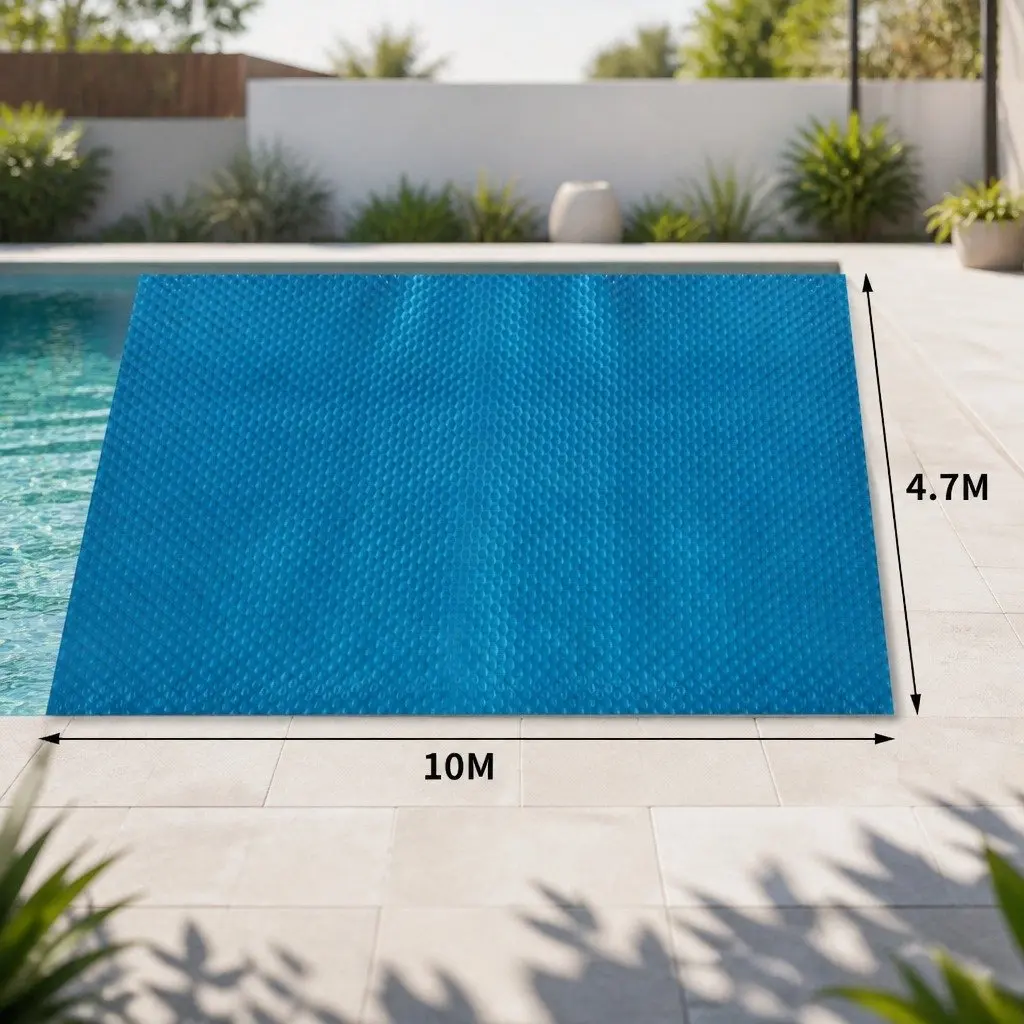 Solar Swimming Pool Cover Blue Silver 10 X 4.7M 400 Micron Heat Retention Bubble