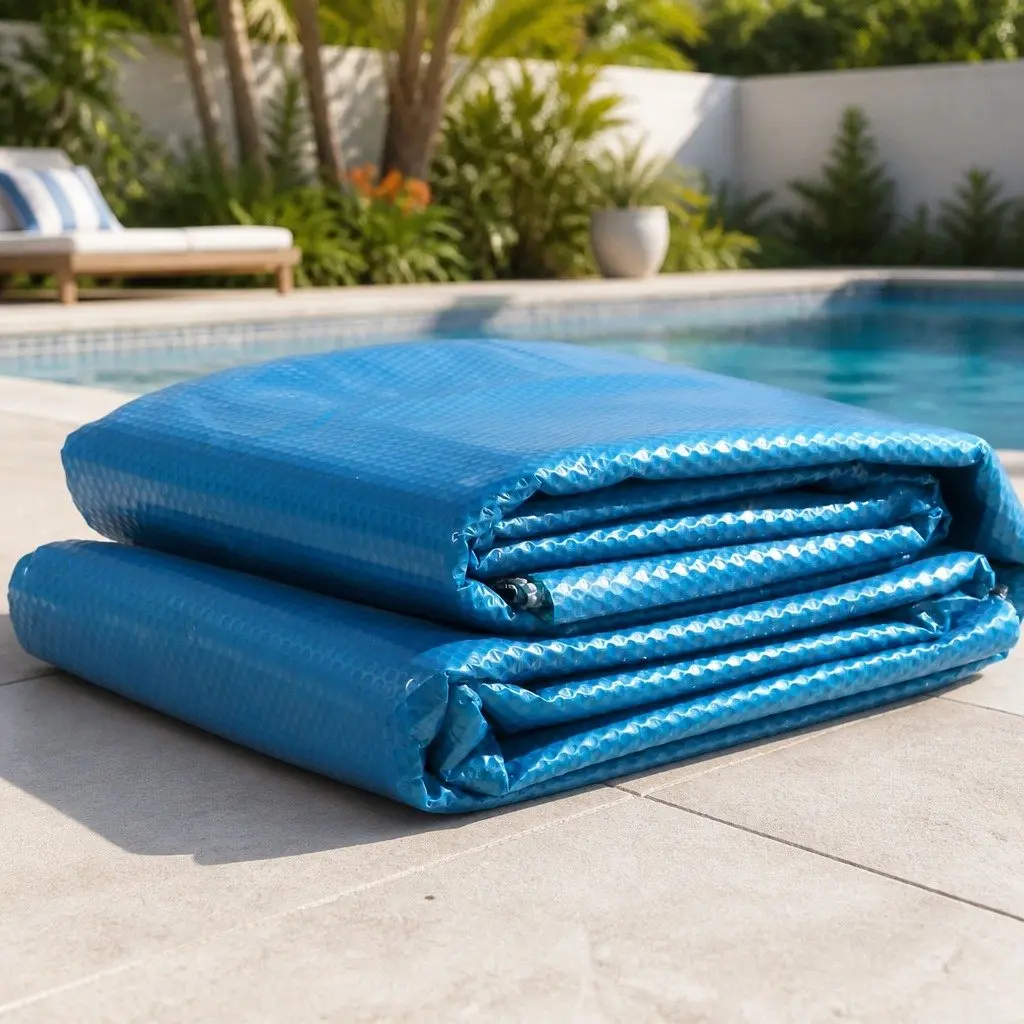 Solar Pool Cover Blue Silver 11m x 4m 400 Micron Bubble UV Chemical Resistant