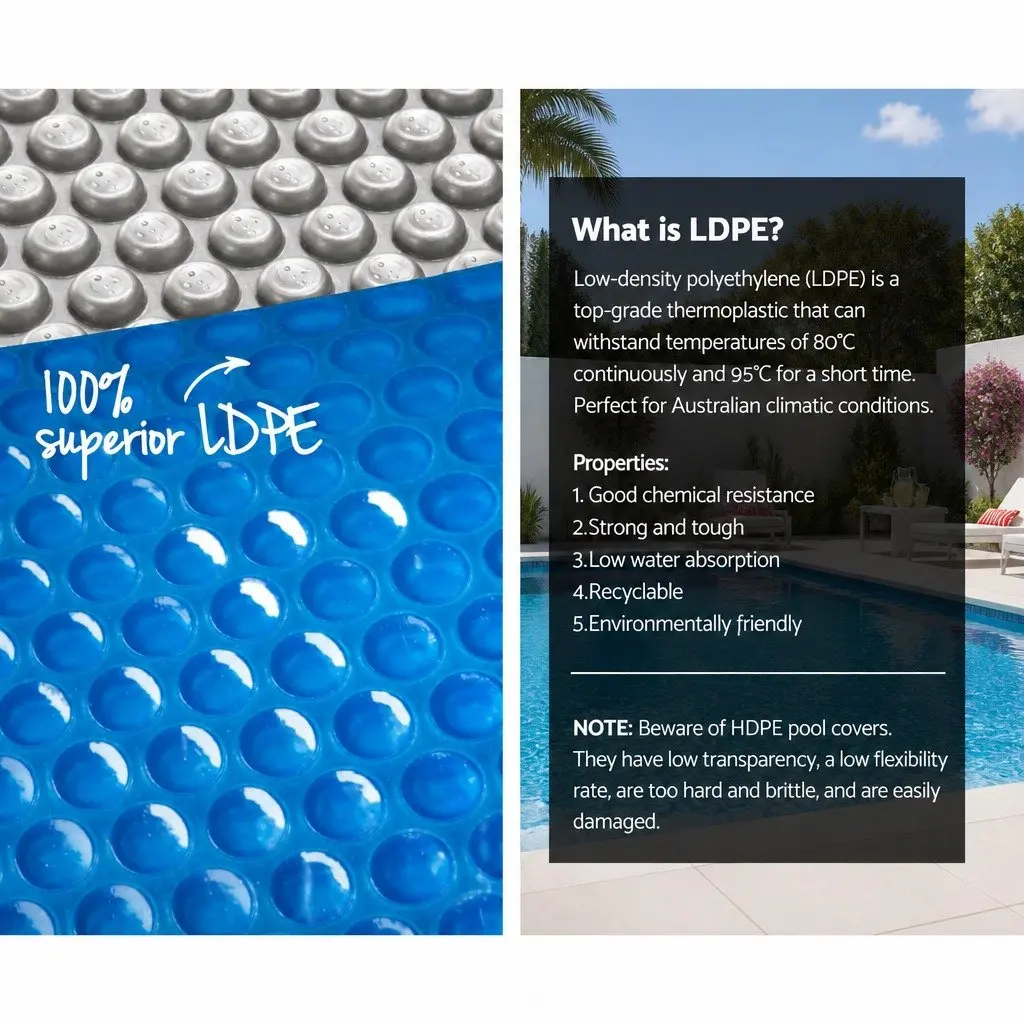 Pool Cover Blue Silver 10x4m Solar Blanket 500 Micron with Aluminium Roller Kit