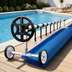 Compact 10x4m Solar Blanket & Roller for Pools