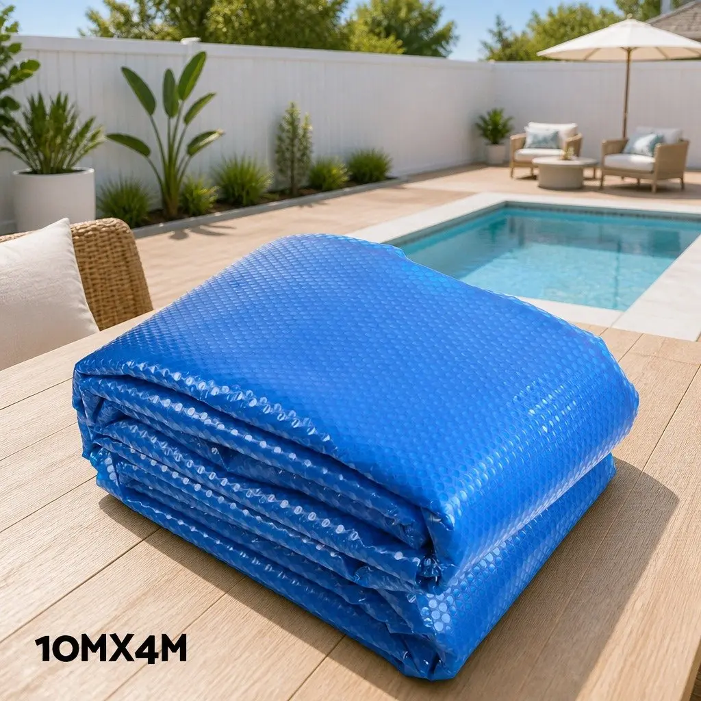 Pool Cover Blue 10x4m 500 Micron Solar Blanket with Aluminium Roller
