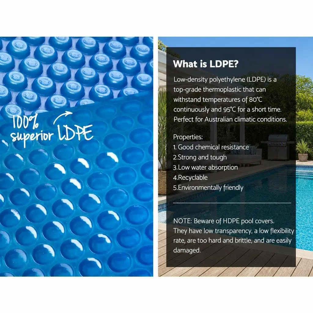 Pool Cover Blue 10x4m Solar Blanket 500 Micron with Aluminium Roller Kit