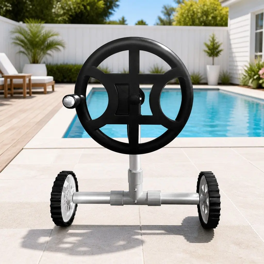 Pool Cover Solar Blanket Blue 10x4m 500 Micron with Aluminium Roller Crank System