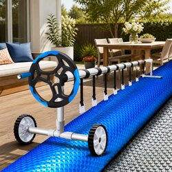 Pool Cover 10x4m Solar Blanket 500 Micron Roller Aluminium 5.5m Width Swimming