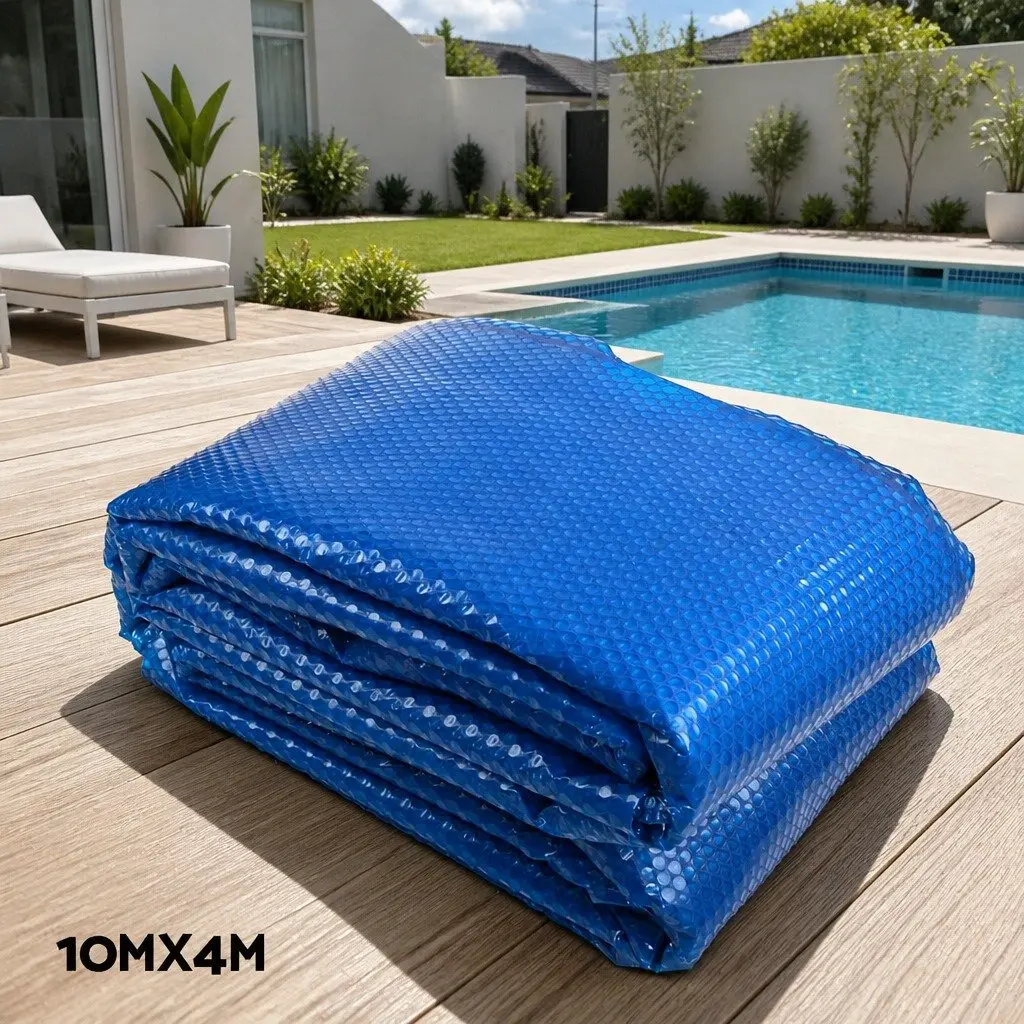 Pool Cover Blue 10x4m 500 Micron Solar Blanket with Aluminium Roller System Portable