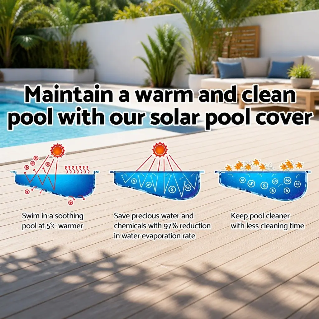 Solar Pool Cover Blue 10x4m 500 Micron Heat Retention