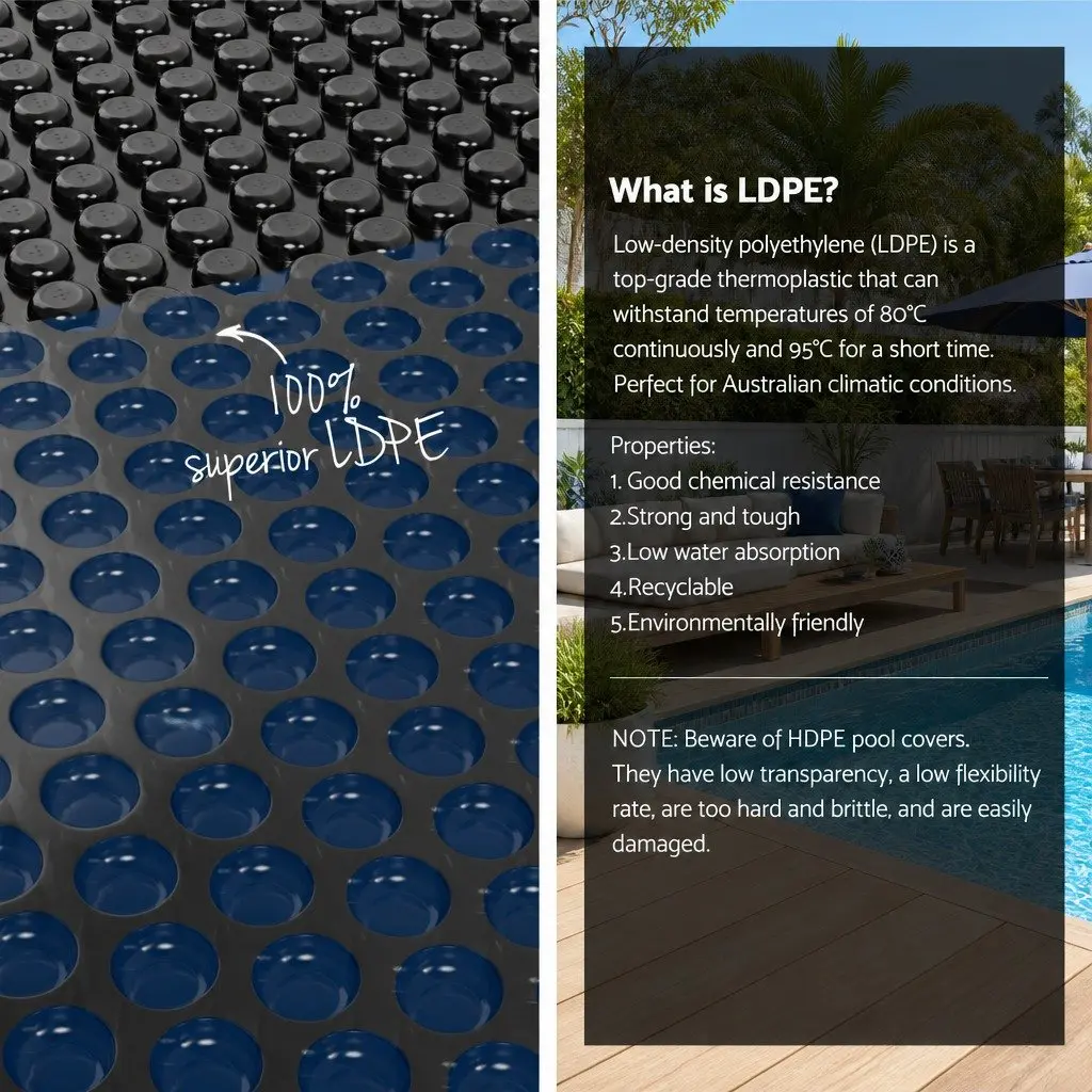 Pool Cover Blue Black 10x4m 600 Micron Solar Blanket Heat Retention Bubble