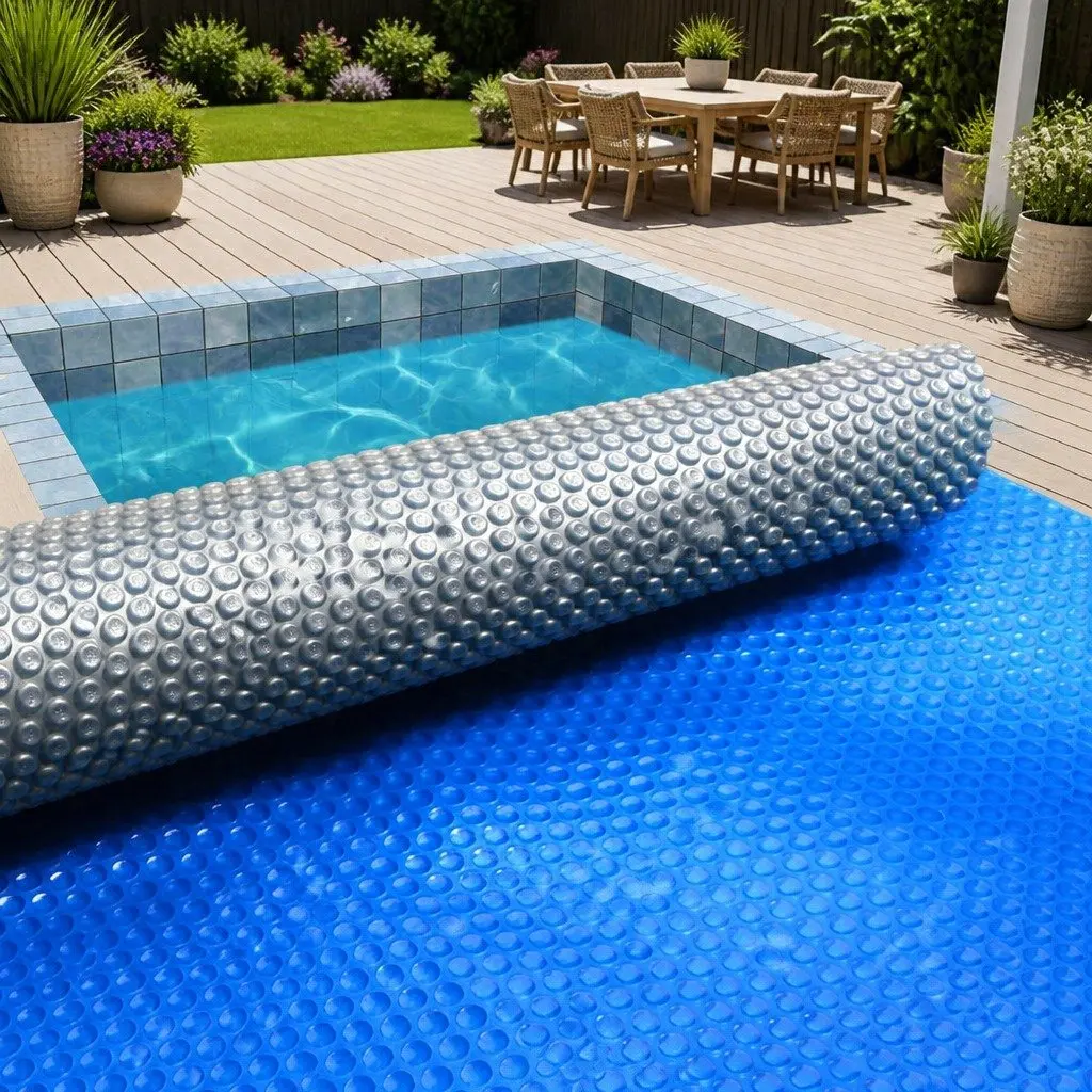 Solar Pool Cover 10.5x4.2m 500 Micron Bubble Blue Silver Isothermal Swimming