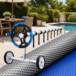Concise Solar Pool Cover and Roller System