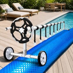Pool Cover 11x4.8m 500 Micron Solar Blanket with Aluminium Roller 5.55m Width