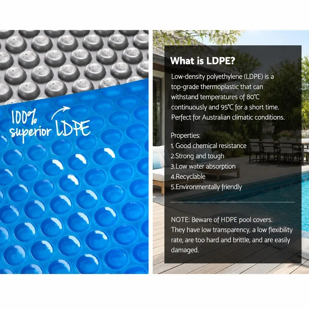 Pool Cover Blue 11x4.8m 500 Micron Solar Blanket with Aluminium Roller 5.55m Width