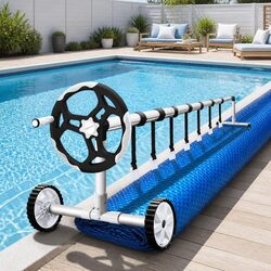 11x4.8m Solar Pool Cover with Roller for Easy Use